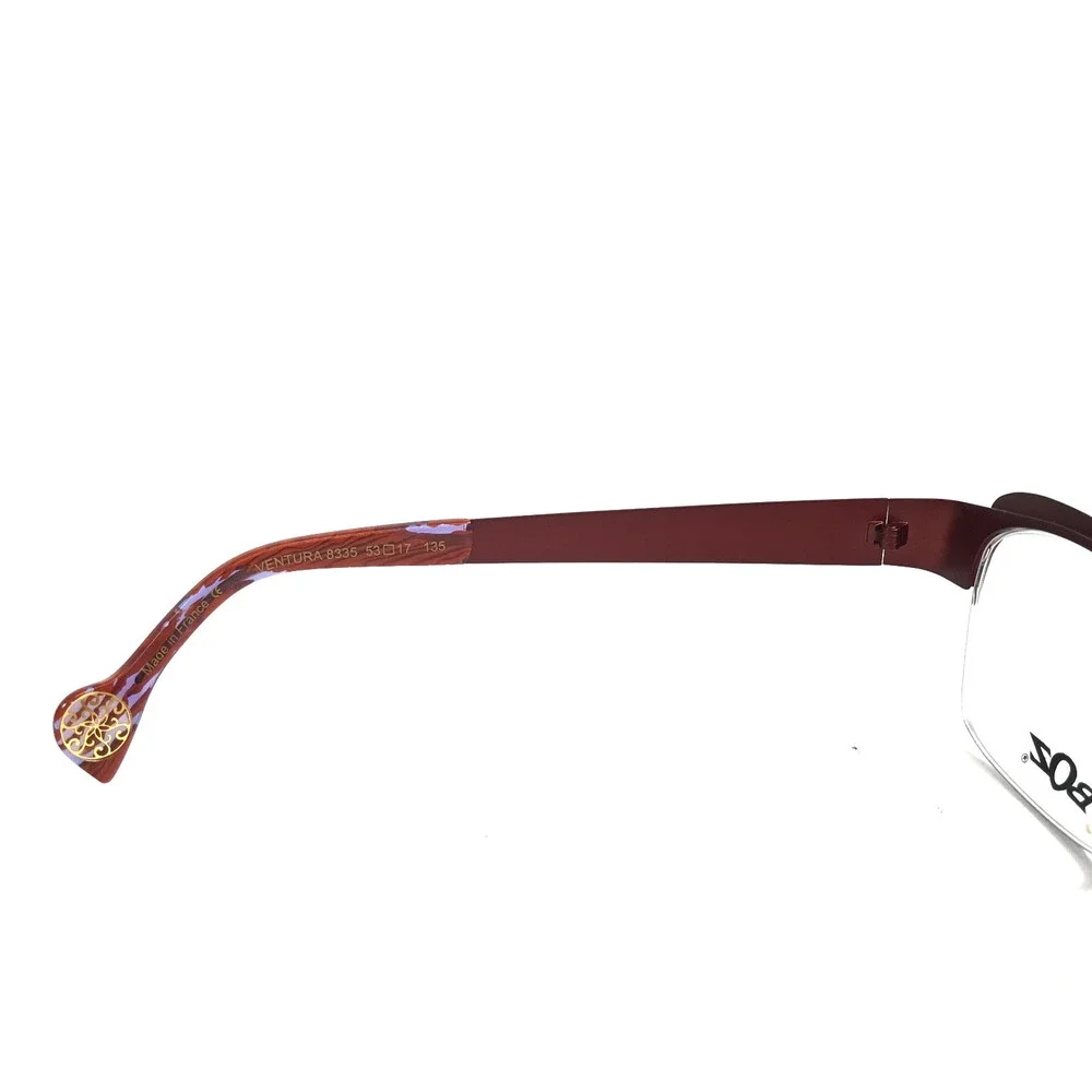 BOZ Eyeglasses Frames VENTURA 8335 Purple Burgundy Red Half Rim 53-17-135